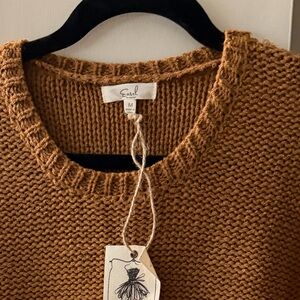 Easel Warm Tan Knit Sweater